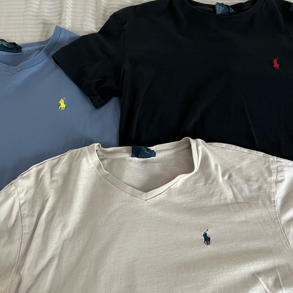Lot of 3 Mens Short Sleeve Ralph Lauren Tees Size M